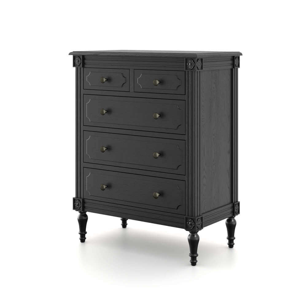 Casterton 5 Drawer Chest, Black